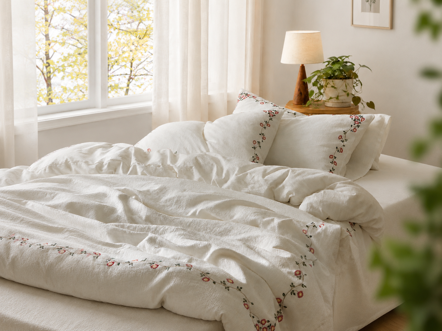 The Modern Way to Style Embroidered Bedding