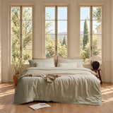 Vintage Lace Yarn-Dyed Jacquard Cotton-Linen Duvet Cover Set