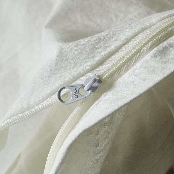 Hidden YKK zipper closure on the Briar Bloom washed cotton duvet cover