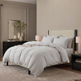Dove Grey Linen Cotton Blend Duvet Cover Set