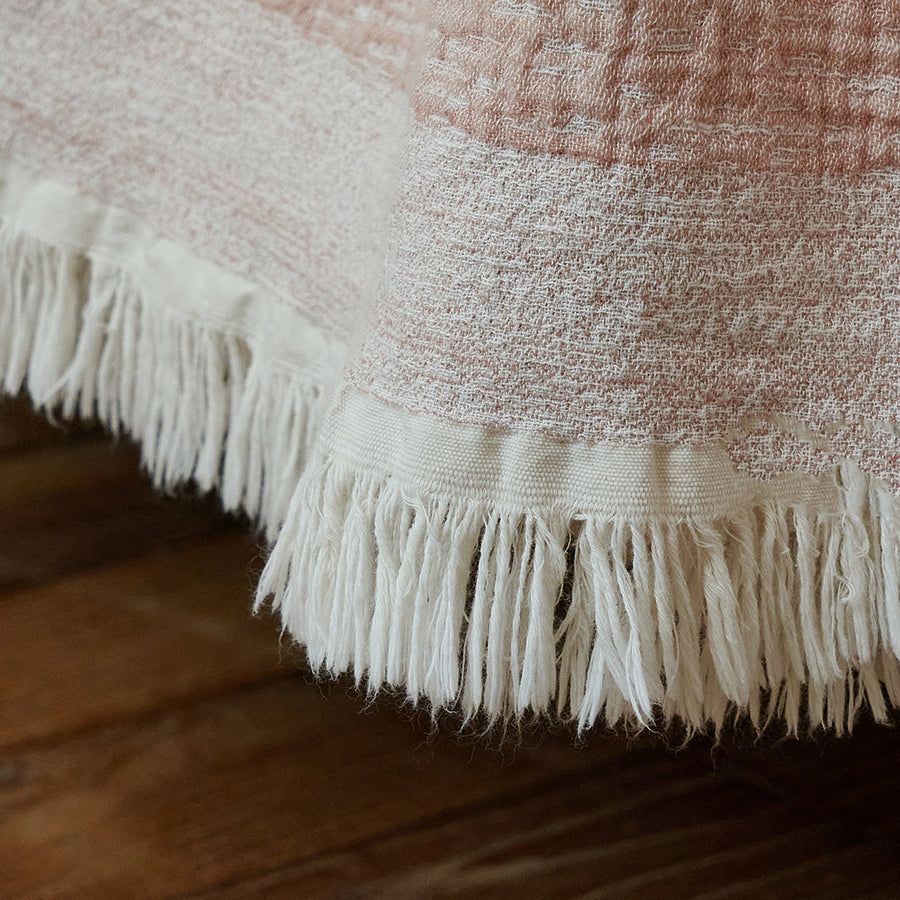 fringe-edge-closeup.jpg	Close-up of the delicate fringe edge on the dusty rose jacquard woven throw.