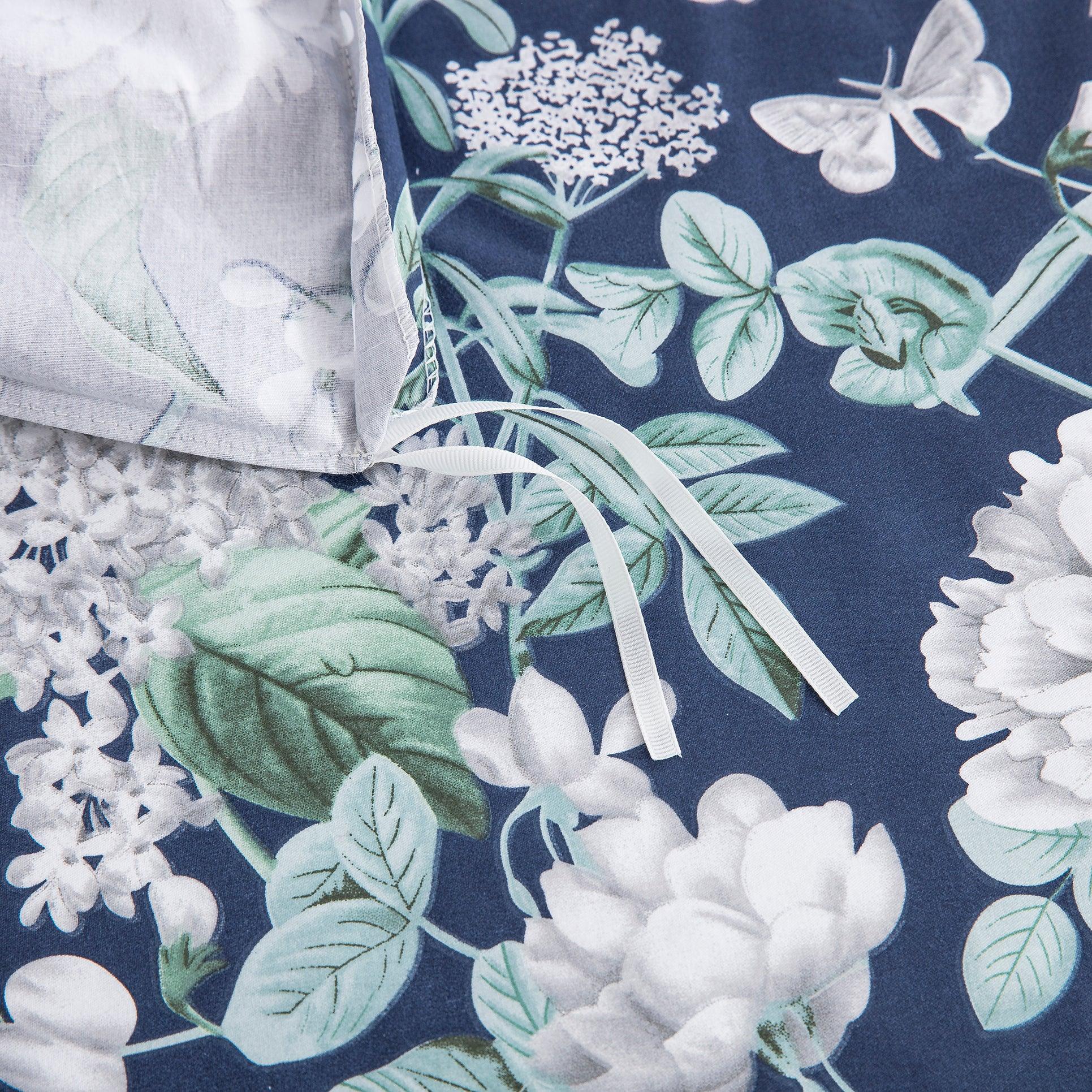 Durable interior corner ties for secure duvet insert fit on the floral cotton bedding set - DAUAOTO